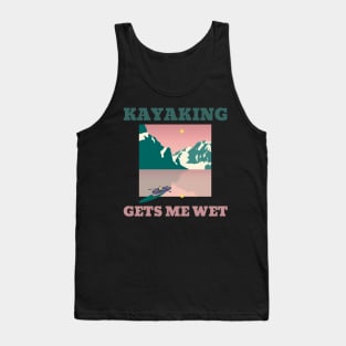 Kayaking Gets Me Wet Square Landscape Tank Top